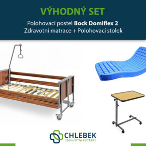 VÝHODNÝ SET: Polohovací postel Bock Domiflex 2 | Zdravotní matrace | Polohovací stolek