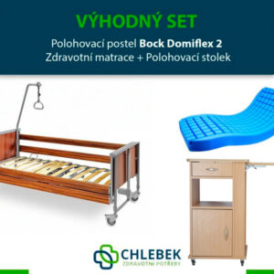 VÝHODNÝ SET: Polohovací postel Bock Domiflex 2 | Zdravotní matrace | Polohovací stolek