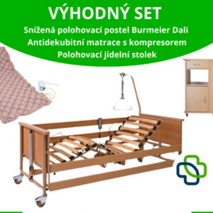 VÝHODNÝ SET: Polohovací postel BURMEIER DALI ARMINIA | Zdravotní matrace | Polohovací stolek