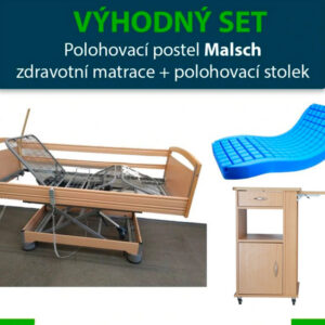 VÝHODNÝ SET: Polohovací postel MALSCH  | Zdravotní matrace | Polohovací stolek