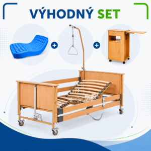 VÝHODNÝ SET: Polohovací postel BURMEIER DALI | Zdravotní matrace | Noční stolek Hermann
